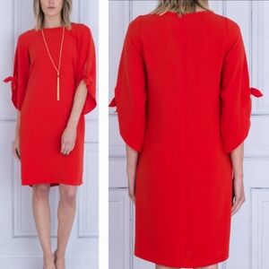 Luisa Cerano Crepe With Split Tie Sleeves, Pockets Dress